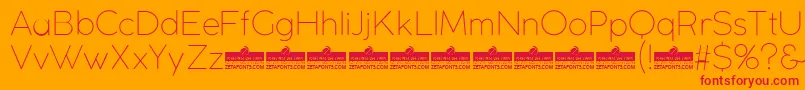 CocogothicUltralightTrial Font – Red Fonts on Orange Background
