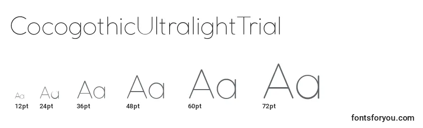 CocogothicUltralightTrial Font Sizes