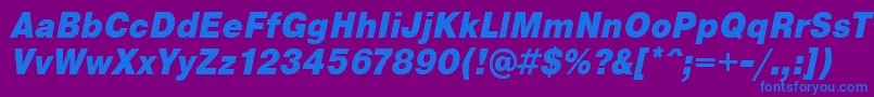 PragmaticaCondensedBlackOblique Font – Blue Fonts on Purple Background