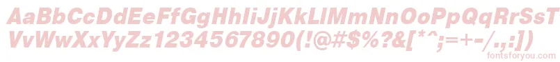 フォントPragmaticaCondensedBlackOblique – 白い背景にピンクのフォント