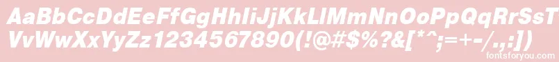 フォントPragmaticaCondensedBlackOblique – ピンクの背景に白い文字