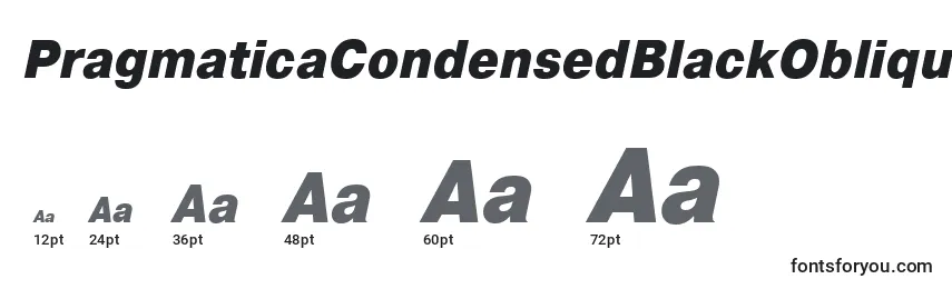 PragmaticaCondensedBlackOblique Font Sizes