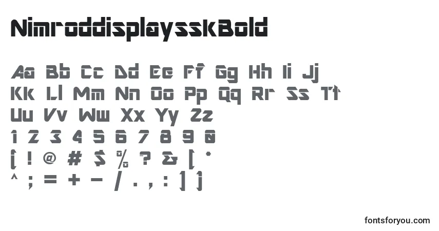 A fonte NimroddisplaysskBold – alfabeto, números, caracteres especiais