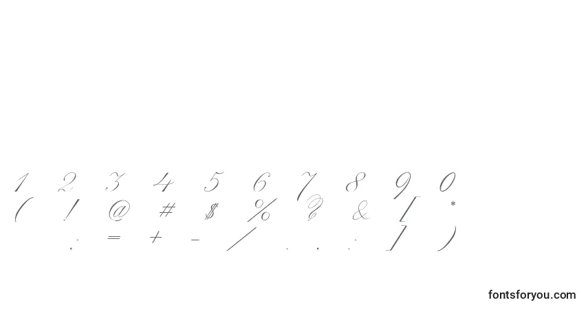 Czcionka ScriptThinPen – alfabet, cyfry, specjalne znaki