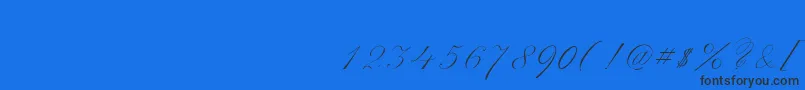 ScriptThinPen Font – Black Fonts on Blue Background