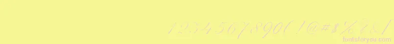 Шрифт ScriptThinPen – розовые шрифты на жёлтом фоне