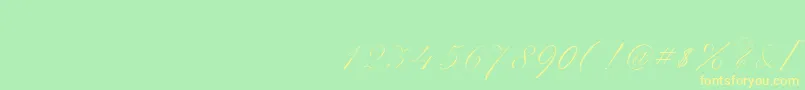 ScriptThinPen Font – Yellow Fonts on Green Background