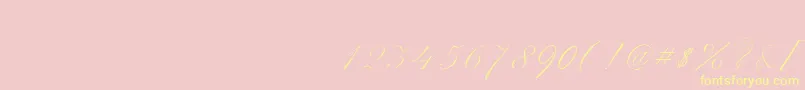 ScriptThinPen-Schriftart – Gelbe Schriften auf rosa Hintergrund