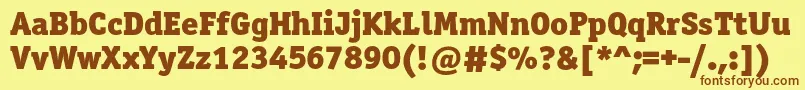 Officinaserifblackc Font – Brown Fonts on Yellow Background
