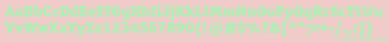 Officinaserifblackc Font – Green Fonts on Pink Background