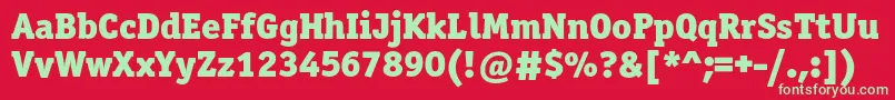 Czcionka Officinaserifblackc – zielone czcionki na czerwonym tle