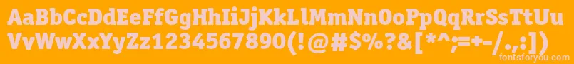 Officinaserifblackc Font – Pink Fonts on Orange Background