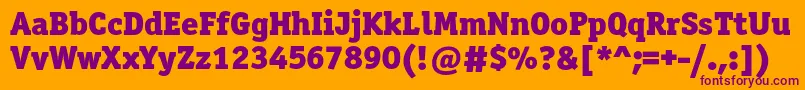 Officinaserifblackc Font – Purple Fonts on Orange Background