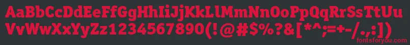 Officinaserifblackc Font – Red Fonts on Black Background