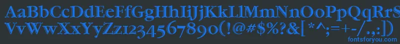 フォントGaramondHtldOsItcTt – 黒い背景に青い文字