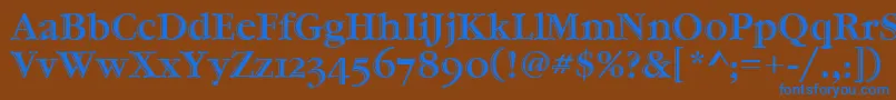 GaramondHtldOsItcTt Font – Blue Fonts on Brown Background