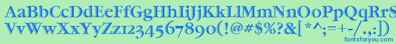 フォントGaramondHtldOsItcTt – 青い文字は緑の背景です。