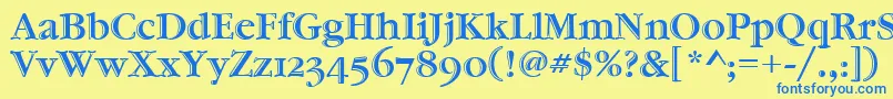 Шрифт GaramondHtldOsItcTt – синие шрифты на жёлтом фоне