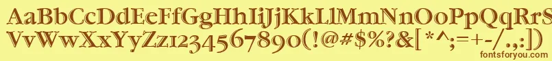 Czcionka GaramondHtldOsItcTt – brązowe czcionki na żółtym tle