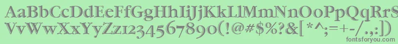 フォントGaramondHtldOsItcTt – 緑の背景に灰色の文字