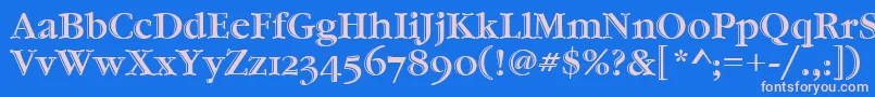 Шрифт GaramondHtldOsItcTt – розовые шрифты на синем фоне