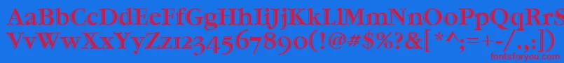 Шрифт GaramondHtldOsItcTt – красные шрифты на синем фоне