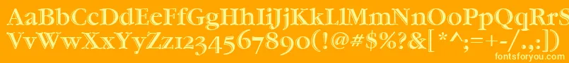 GaramondHtldOsItcTt Font – Yellow Fonts on Orange Background