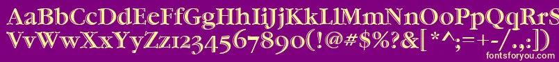 GaramondHtldOsItcTt Font – Yellow Fonts on Purple Background