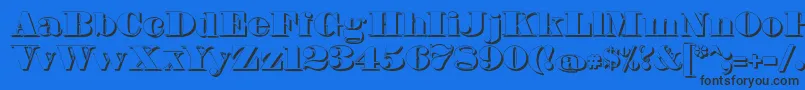 FetteBauerscheAntiquaShadowUnz1 Font – Black Fonts on Blue Background