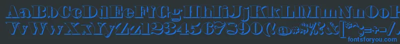 FetteBauerscheAntiquaShadowUnz1 Font – Blue Fonts on Black Background