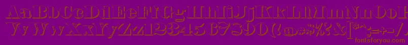 FetteBauerscheAntiquaShadowUnz1-Schriftart – Braune Schriften auf violettem Hintergrund