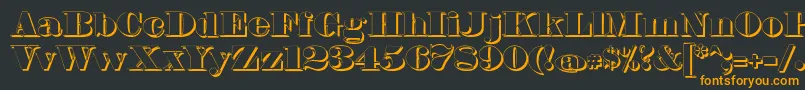 FetteBauerscheAntiquaShadowUnz1 Font – Orange Fonts on Black Background