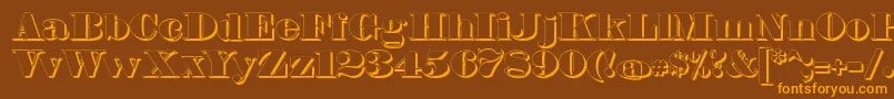 FetteBauerscheAntiquaShadowUnz1-Schriftart – Orangefarbene Schriften auf braunem Hintergrund