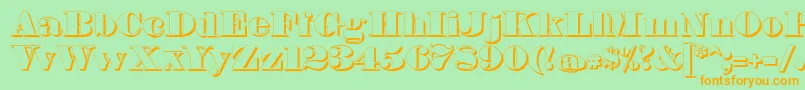 FetteBauerscheAntiquaShadowUnz1 Font – Orange Fonts on Green Background