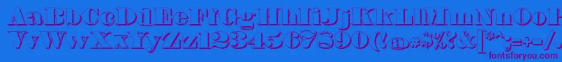 FetteBauerscheAntiquaShadowUnz1-Schriftart – Violette Schriften auf blauem Hintergrund