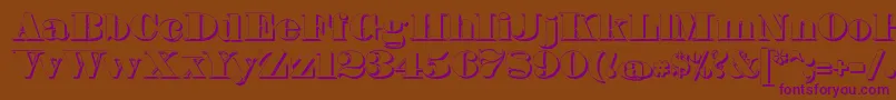 FetteBauerscheAntiquaShadowUnz1-Schriftart – Violette Schriften auf braunem Hintergrund