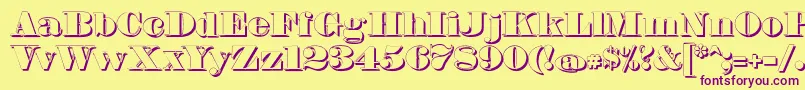 FetteBauerscheAntiquaShadowUnz1 Font – Purple Fonts on Yellow Background