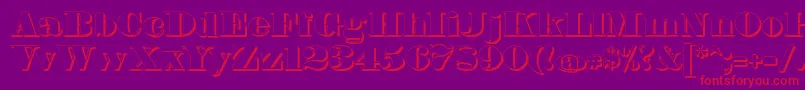 FetteBauerscheAntiquaShadowUnz1-Schriftart – Rote Schriften auf violettem Hintergrund