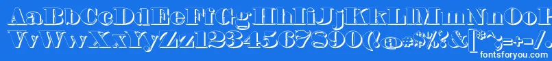 FetteBauerscheAntiquaShadowUnz1 Font – White Fonts on Blue Background