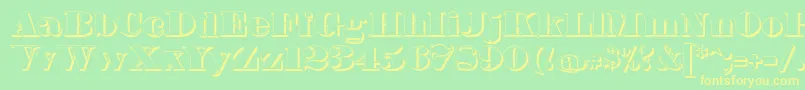 FetteBauerscheAntiquaShadowUnz1 Font – Yellow Fonts on Green Background