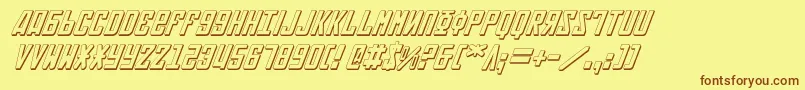 Soviet3DItalic Font – Brown Fonts on Yellow Background