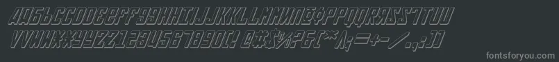 Soviet3DItalic Font – Gray Fonts on Black Background