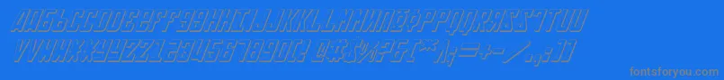 Soviet3DItalic-Schriftart – Graue Schriften auf blauem Hintergrund