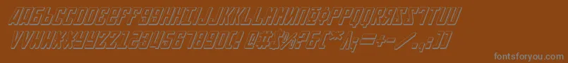 Soviet3DItalic-Schriftart – Graue Schriften auf braunem Hintergrund