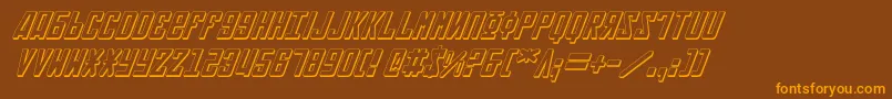 Soviet3DItalic Font – Orange Fonts on Brown Background