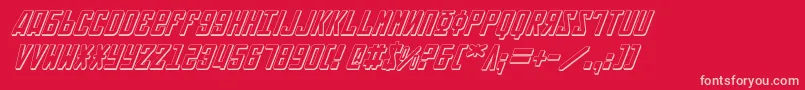 Soviet3DItalic-Schriftart – Rosa Schriften auf rotem Hintergrund