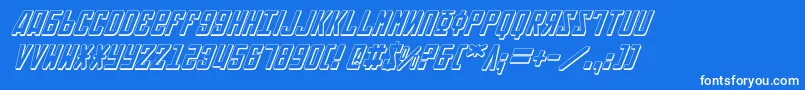 Soviet3DItalic Font – White Fonts on Blue Background