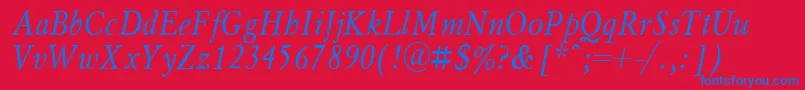 Myslnita Font – Blue Fonts on Red Background