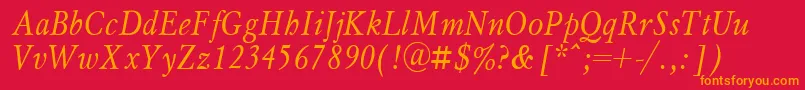 Myslnita Font – Orange Fonts on Red Background
