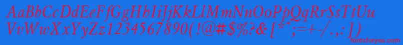 Myslnita Font – Red Fonts on Blue Background